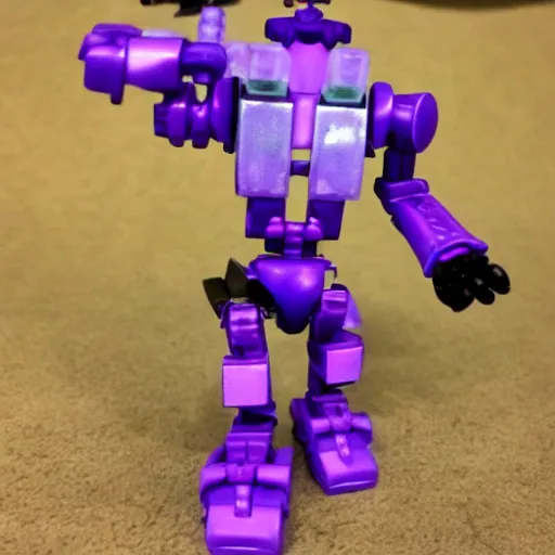 Prompt: waluigi as a bionicle figure