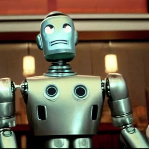 Image similar to Bender the Robot in the Sopranos (1999), highly realistic details, Tony in the background