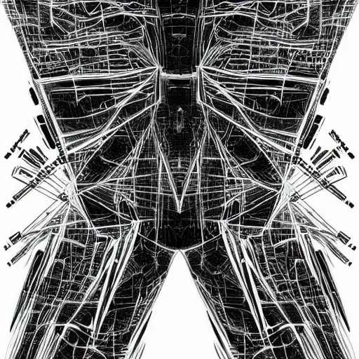 Prompt: abstract black and white concept art graphic painting illustrating transformer network, overcomplicated, math inspired, hyper detailed, psychodelic, creepy