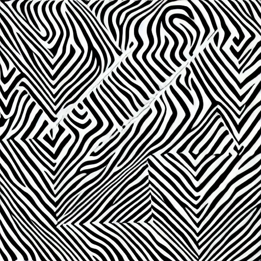 Prompt: : black and white maze pattern art installation in museum