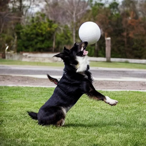 Image similar to dog juggling