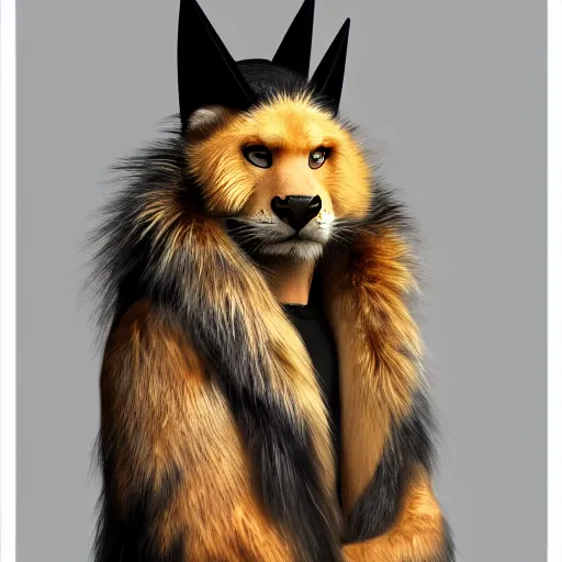 Image similar to extremely realistic portrait of a real life panter king with a very long fur and a wizard hat, fantasy, trending on artstation, heroic pose, highly detailed, profile picture, 8k