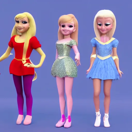 Image similar to a 3d princess with blonde hair , 3d cgi , disney style