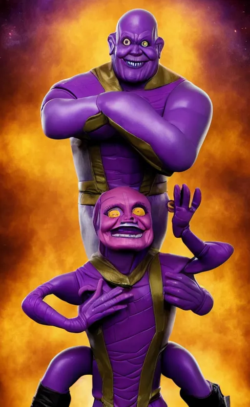 Image similar to photo of ventriloquist dummy thanos ( marvel ) ventriloquist dummy. photo. 4 k. photo. ventriloquist dummy. hq