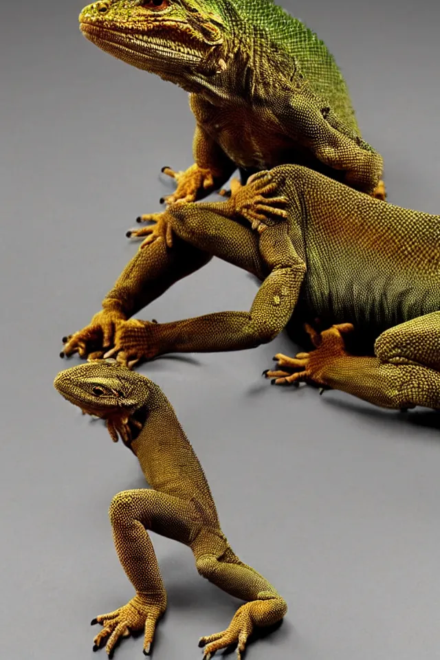 Image similar to A lizard humanoid mixed martial arts fighter