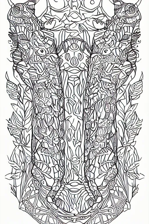 Image similar to symmetric lizard adult colouring page ink drawing