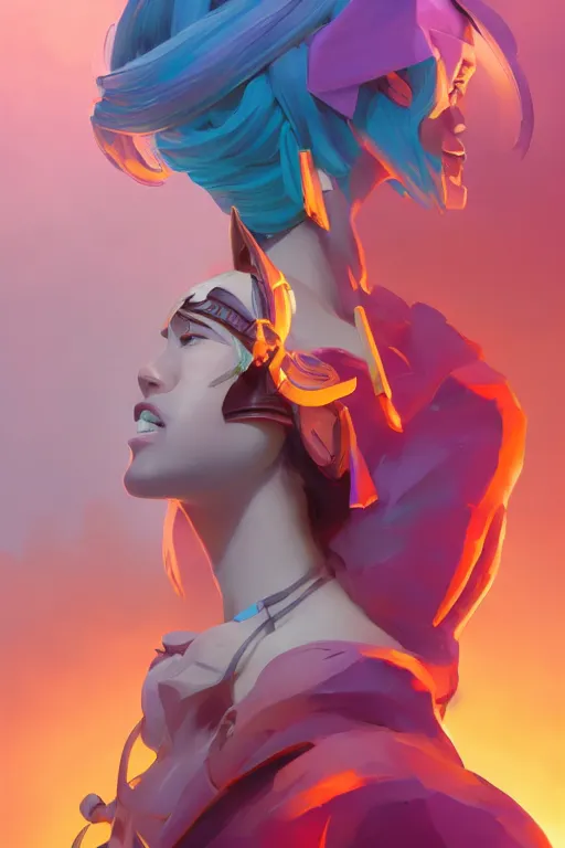 Image similar to epic lady portrait stylized as fornite style game design fanart by concept artist gervasio canda, behance hd by jesper ejsing, by rhads, makoto shinkai and lois van baarle, ilya kuvshinov, rossdraws radiating a glowing aura global illumination ray tracing hdr render in unreal engine 5