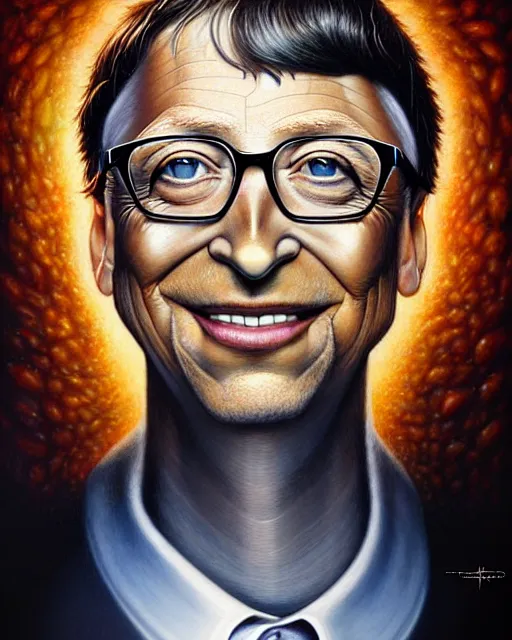 Image similar to detailed portrait of bill gates cheese!! grater!!! shredded by tomasz alen kopera and peter mohrbacher and johanna martine! and margaret keane! coherent luminescent