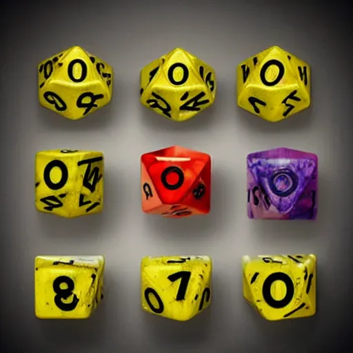 Image similar to d 2 0 as fuzzy dice, realistic photography, high detailed