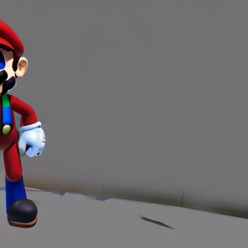 Image similar to A bot in the game Super Mario 64, unreal engine, highly detailed, 8k