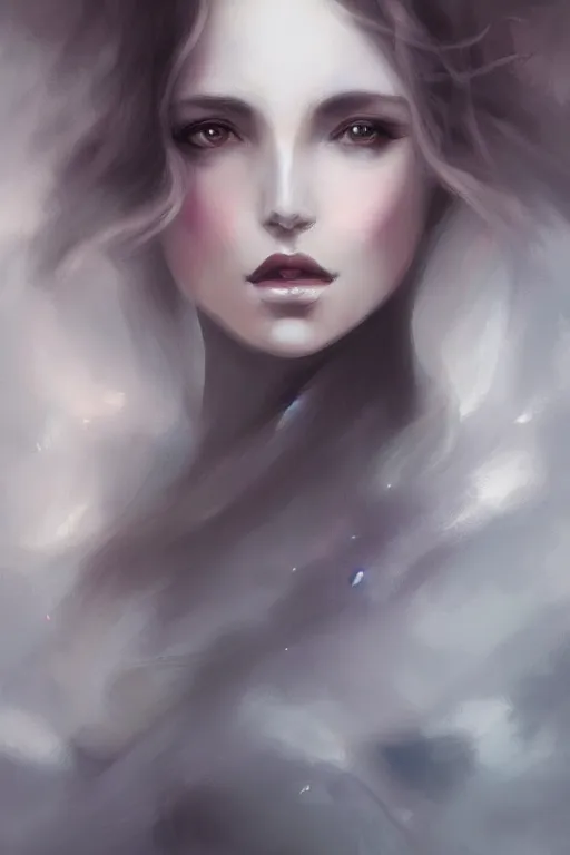 Prompt: ethereal woman, digital painting, Charlie Bowater, cgsociety, figurative art, digital painting, speedpainting, made of mist