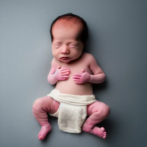 Image similar to new born kid on a white background standing