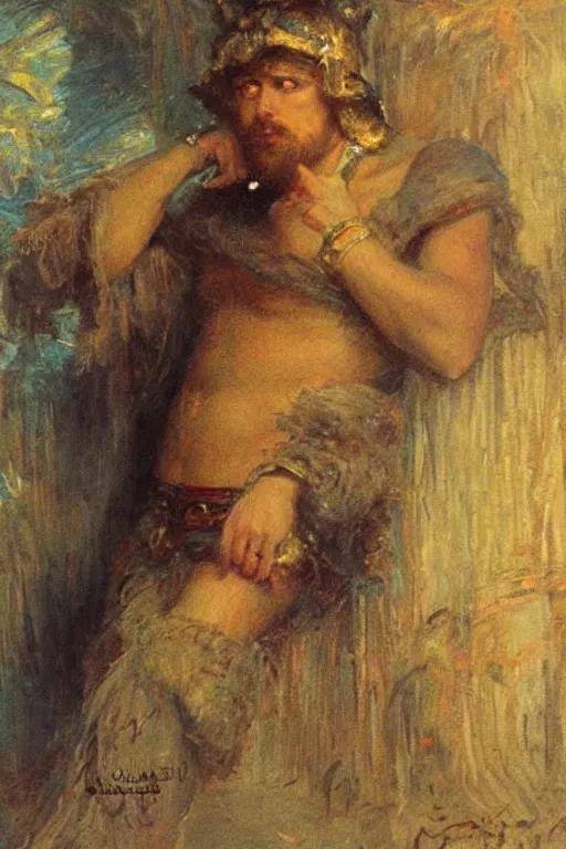 Prompt: portrait of ozymandius. art by gaston bussiere.