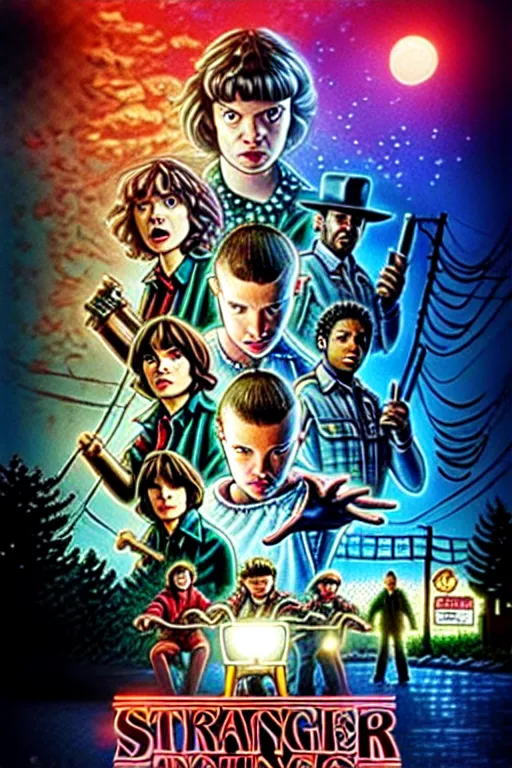 Stranger Things Season 5 Poster, high resolution, all, Stable Diffusion