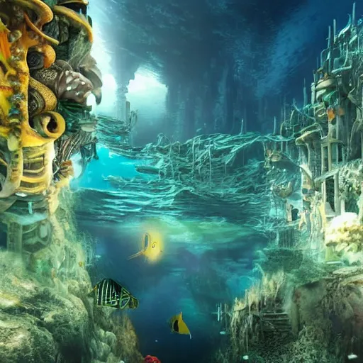 Image similar to underwater city