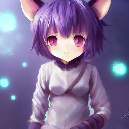 Image similar to advanced full body digital anime art::cute short anime girl dog hybrid, short white hair, purple watery eyes, full round face :: cinematic lighting, very high detail, trending on pixiv :: WLOP, RossDraws, RuanJia, James Jean, Andrei Riabovitchev, Totorrl, Marc Simonetti, Visual Key, and Sakimichan