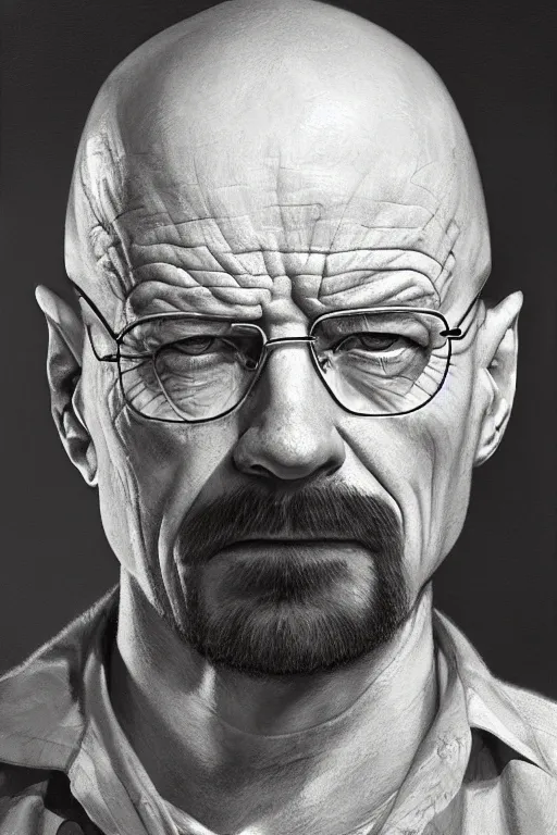 Image similar to Walter White, closeup character portrait art by Donato Giancola, Craig Mullins, digital art, trending on artstation