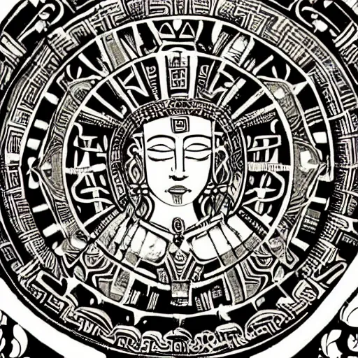 Image similar to a beautiful goddess of the aztecs