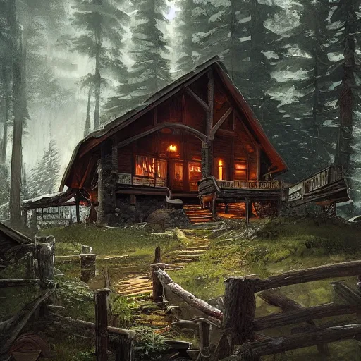 Image similar to a cabin in the woods by Klaus Wittmann