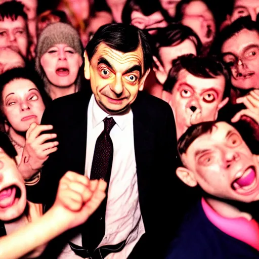 Image similar to mr. bean on a rave, club photography