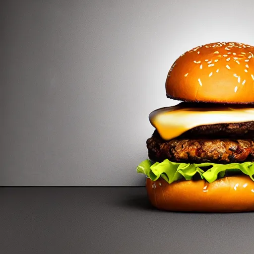 Image similar to a delicious cheeseburger, advertisement shot, studio lighting, detailed,