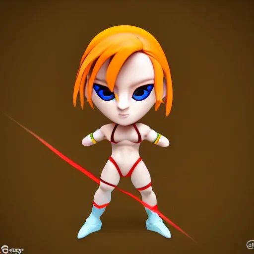 Image similar to plastic toy cute chibi figurine of vega from street fighter, blender, unreal engine, concept art, octane render, highly detailed, smooth, sharp focus