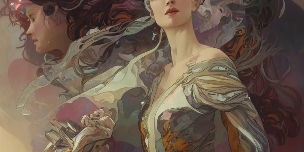 Image similar to univers is a palce of doom, muted colours, alphonse mucha, greg rutkowski, trending on artstation, artgerm, breathtaking, sharp focus, smooth, mark arian, award winning, highly detailed 4 k art