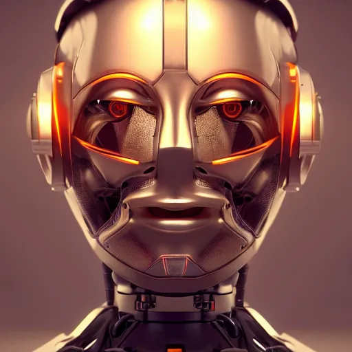 Image similar to centered portrait of a mechanical robot, sci fi character concept, science fiction, futuristic, medium shot, symmetrical face, elegant pose, illustration, slender, cinematic lighting, hyperdetailed, cgsociety, 8k, high resolution, single face, insanely detailed and intricate, octane render, golden ratio, vfx, postprocessing,