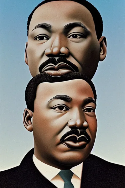 Image similar to ultra realistic Martin Luther King Jr. face portrait in the style of grant wood