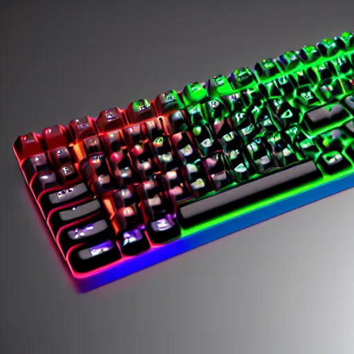 Prompt: rgb keyboard, octane render, high detail