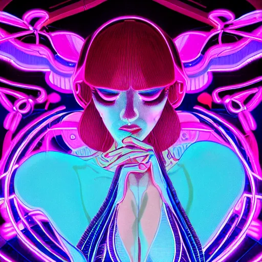 Prompt: portrait of an attractive woman dancing, ibiza techno club, night, neon lighting, by martine johanna and simon stalenhag and chie yoshii and casey weldon and wlop : : ornate, dynamic, particulate, rich colors, intricate, elegant, highly detailed, vogue, harper's bazaar art, fashion magazine, smooth, sharp focus, 8 k