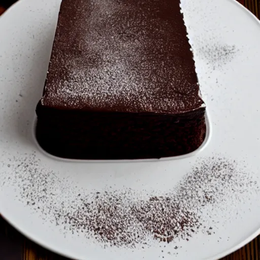 Image similar to multi level chocolate cake in the shape or a computer, very tasty