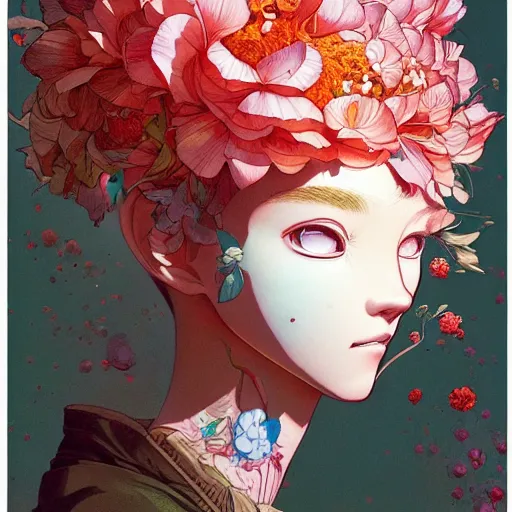 Prompt: prompt : flower character portrait soft light painted by james jean and katsuhiro otomo and erik jones, inspired by akira anime, smooth face feature, intricate oil painting, high detail illustration, sharp high detail, manga and anime 1 9 9 9