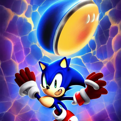 digital art of sonic the hedgehog, deviantart,, Stable Diffusion