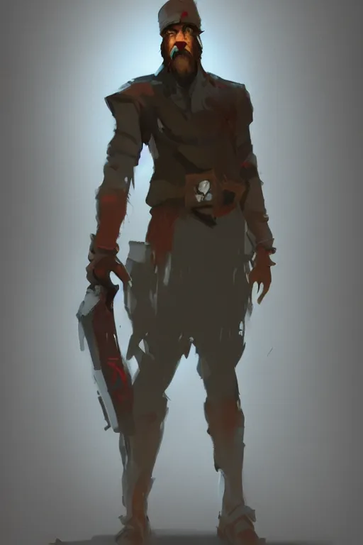 Image similar to character concept art by ian pesty, dramatic lighting