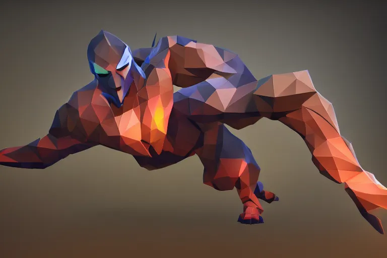 Image similar to low poly morph from dota 2, high detailed, 4 k, screenshot