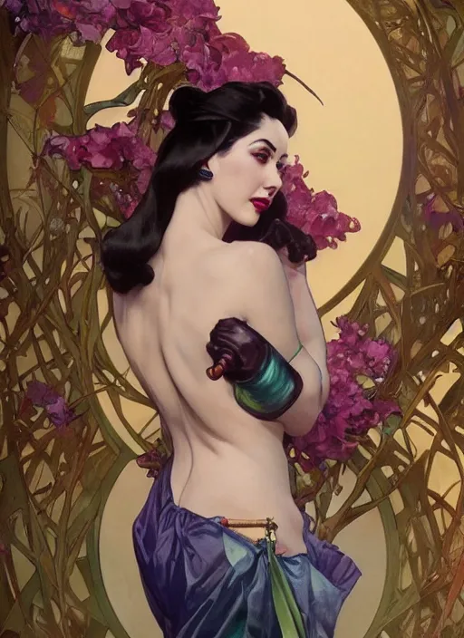 Image similar to violet chachki, painting by artgerm and greg rutkowski and alphonse mucha