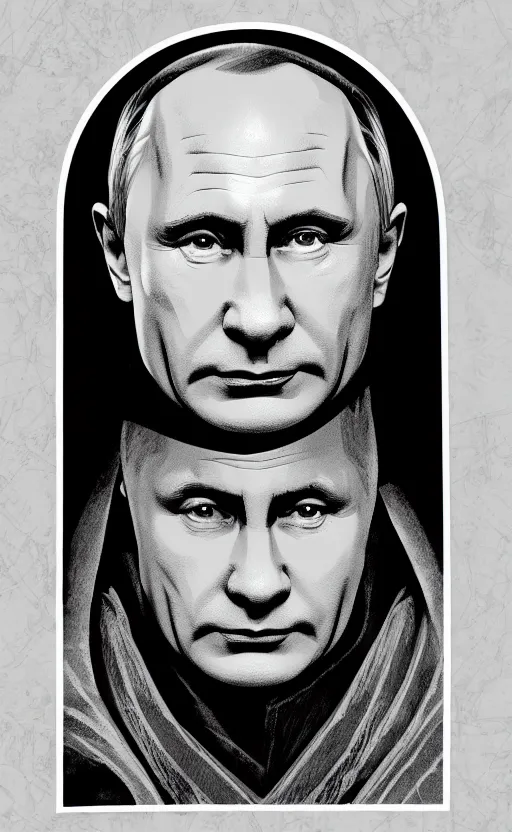 Prompt: comic style portrait shot of vladimir putin as emperor palpatine on the throne in the star wars, elegant, highly detailed, digital painting, artstation, illustration,