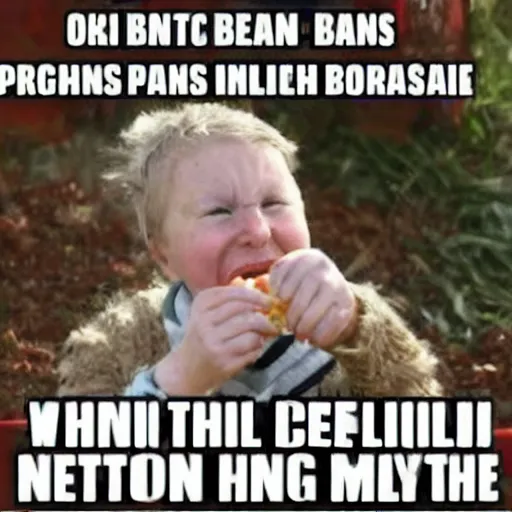 Image similar to meme about british people eating beans