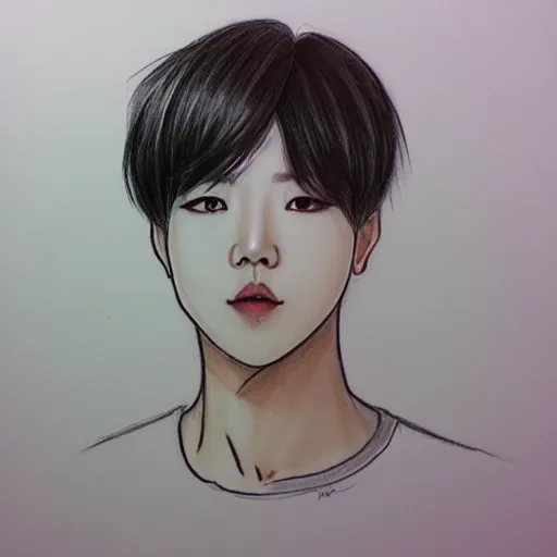 Colored pencil drawing of Jimin — Hive