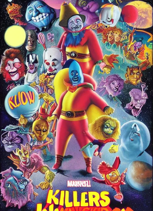 Prompt: Killer Klowns From Outer Space (1988) Marvel Movie poster