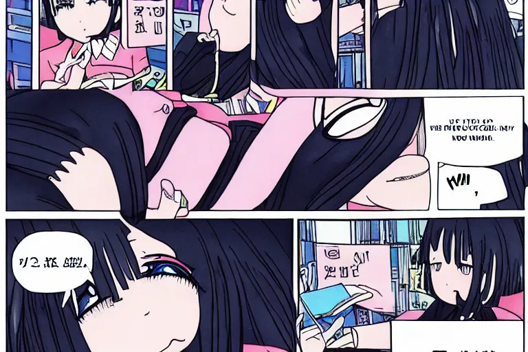 Image similar to kawaii whale checking her email, manga kaguya sama