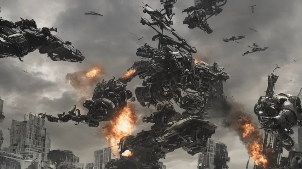Image similar to sci-fi VFX action movie cinematography Deadcode, By neil blomkamp