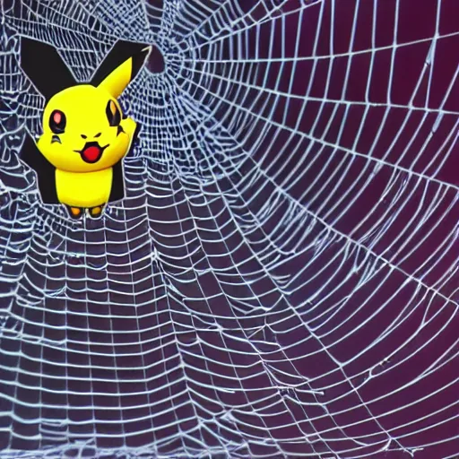 Image similar to a spiderweb Pikachu