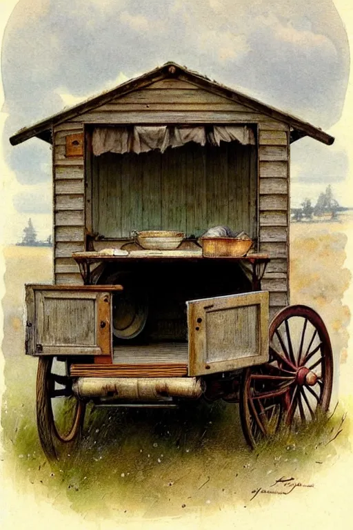 Image similar to (((((1950s wood wagon . muted colors.))))) by Jean-Baptiste Monge !!!!!!!!!!!!!!!!!!!!!!!!!!!