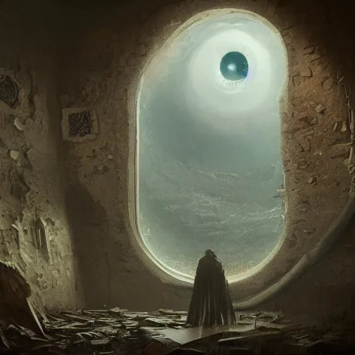 Image similar to a giant eye peeking througj a window,eerie,creepy,unnerving,digital art,art by greg rutkowski,design by trevor henderson,hyperdetailed skin,photorealistoc,deviantart,artstation,mysterious,4k