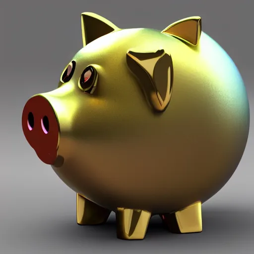 Image similar to a piggy bank made out of gems, unreal engine, path tracing