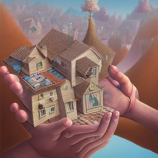 Image similar to recursive, painting hand, gediminas pranckevicius