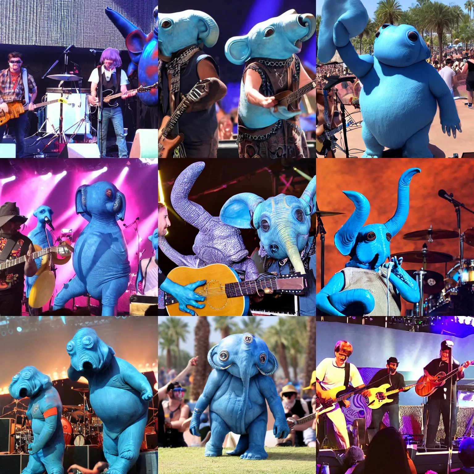 Prompt: Max Rebo Band live on stage at Coachella