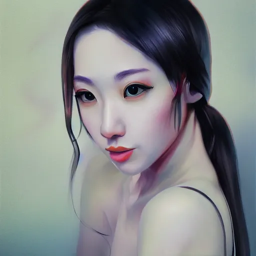Image similar to realistic portrait of yasuho hiros, featured on artstation, matte painting